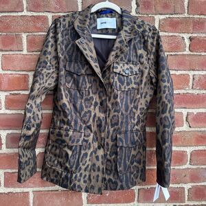 Jane Post $595 Leopard Print Safari Jacket Brown Black Women’s Small NWT